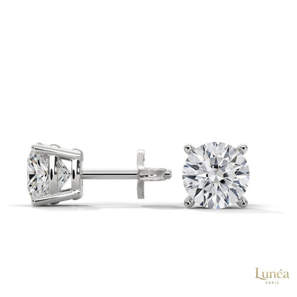 Lab Grown Diamond Stud Earrings – 1 to 4 CTW | 14K White, Yellow & Rose Gold