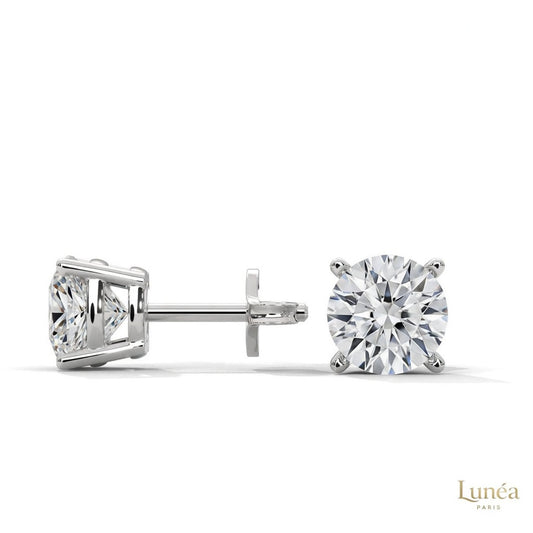 Lab Grown Diamond Stud Earrings – 1 to 4 CTW | 14K White, Yellow & Rose Gold