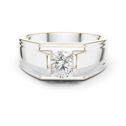 1.00 CT Round Lab-Grown Diamond Men’s Channel-Set Wide Ring in 14K Gold