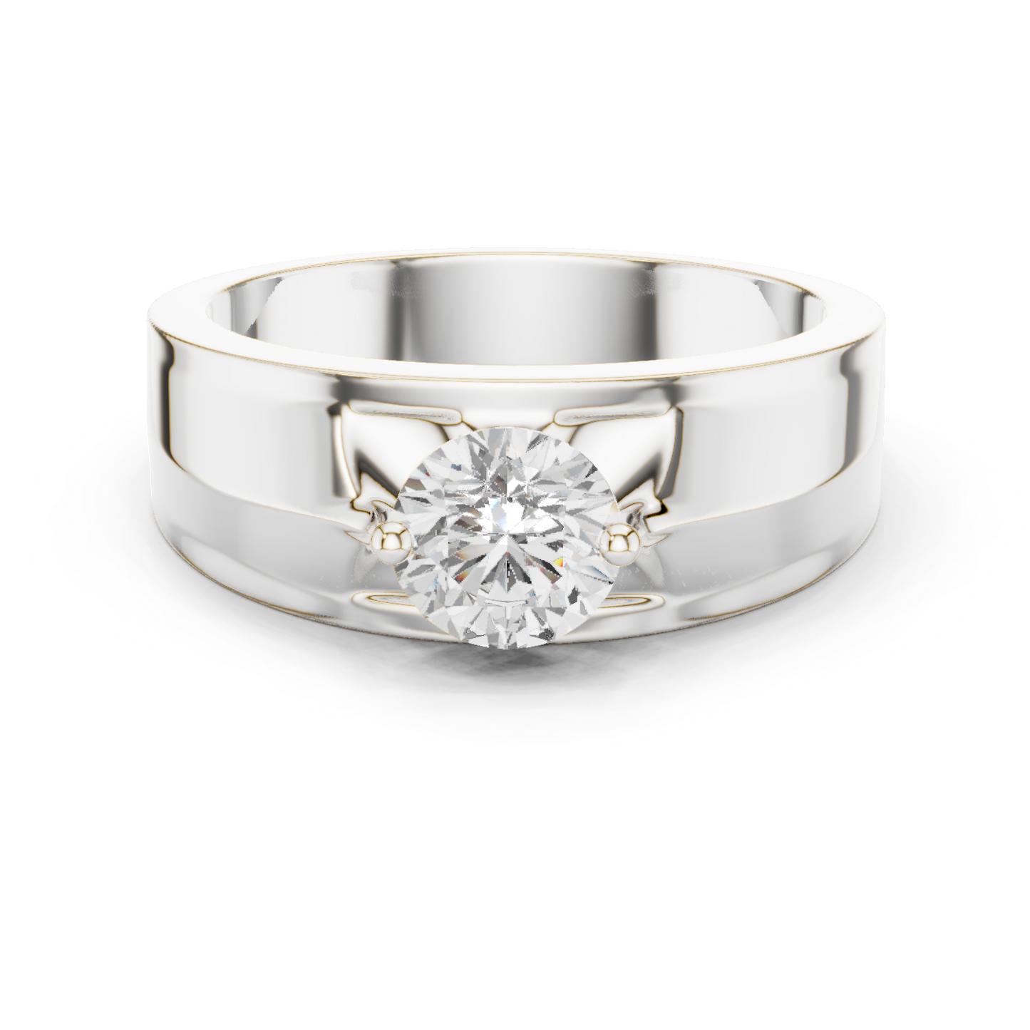 1.00 CT Round Lab-Grown Diamond Men’s Solitaire Ring in 14K Gold