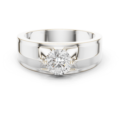 1.00 CT Round Lab-Grown Diamond Men’s Solitaire Ring in 14K Gold