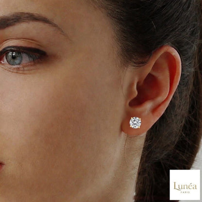 Lab Grown Diamond Stud Earrings – 1 to 4 CTW | 14K White, Yellow & Rose Gold