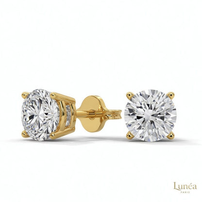 Lab Grown Diamond Stud Earrings – 1 to 4 CTW | 14K White, Yellow & Rose Gold