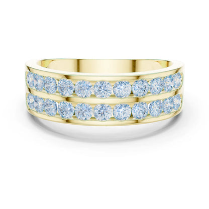 1.32 CTW Double-Row Round Lab-Grown Diamond Men’s Band in 14K Gold