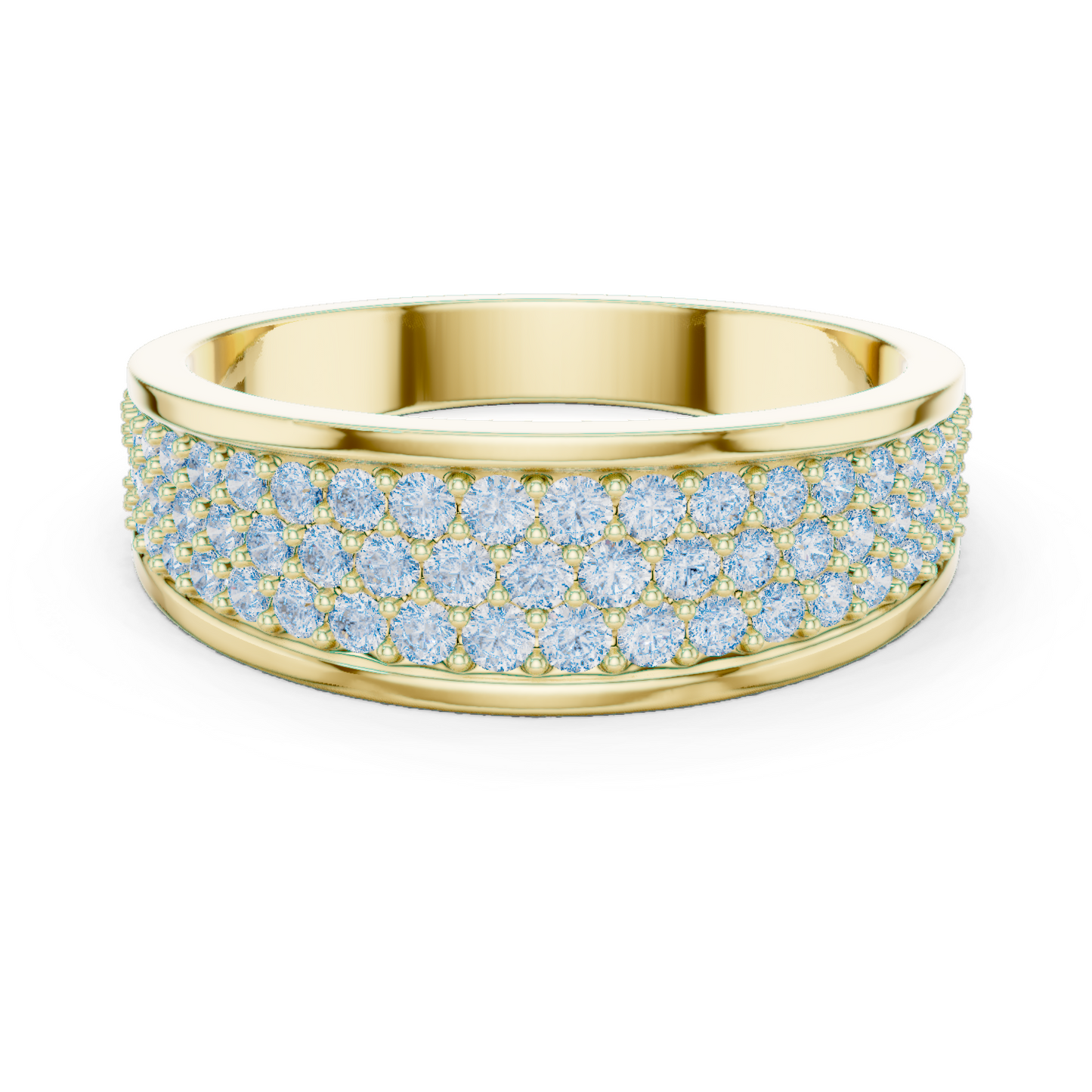 0.93 CTW Multi-Row Pavé Lab-Grown Diamond Wide Men’s Band in 14K Gold