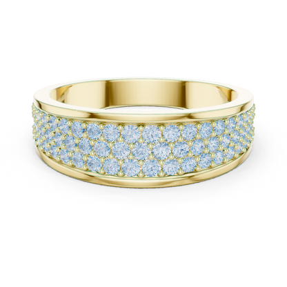 0.93 CTW Multi-Row Pavé Lab-Grown Diamond Wide Men’s Band in 14K Gold