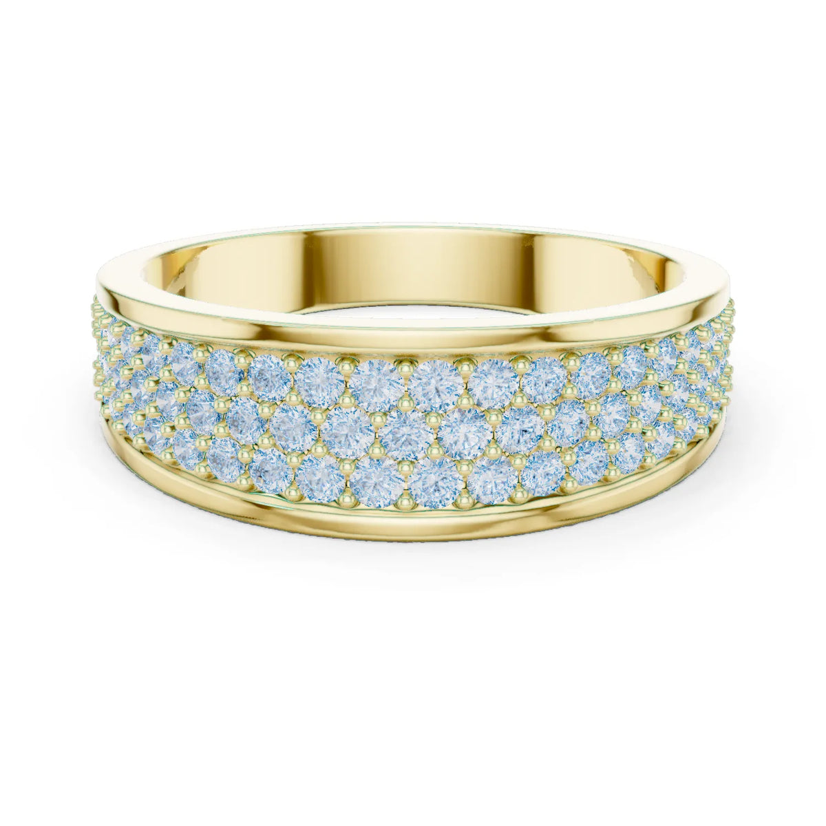 0.93 CTW Multi-Row Pavé Lab-Grown Diamond Wide Men’s Band in 14K Gold