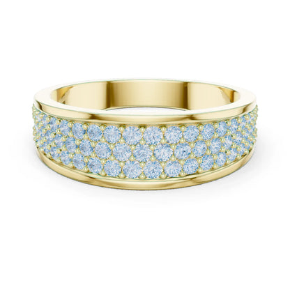 0.93 CTW Multi-Row Pavé Lab-Grown Diamond Wide Men’s Band in 14K Gold