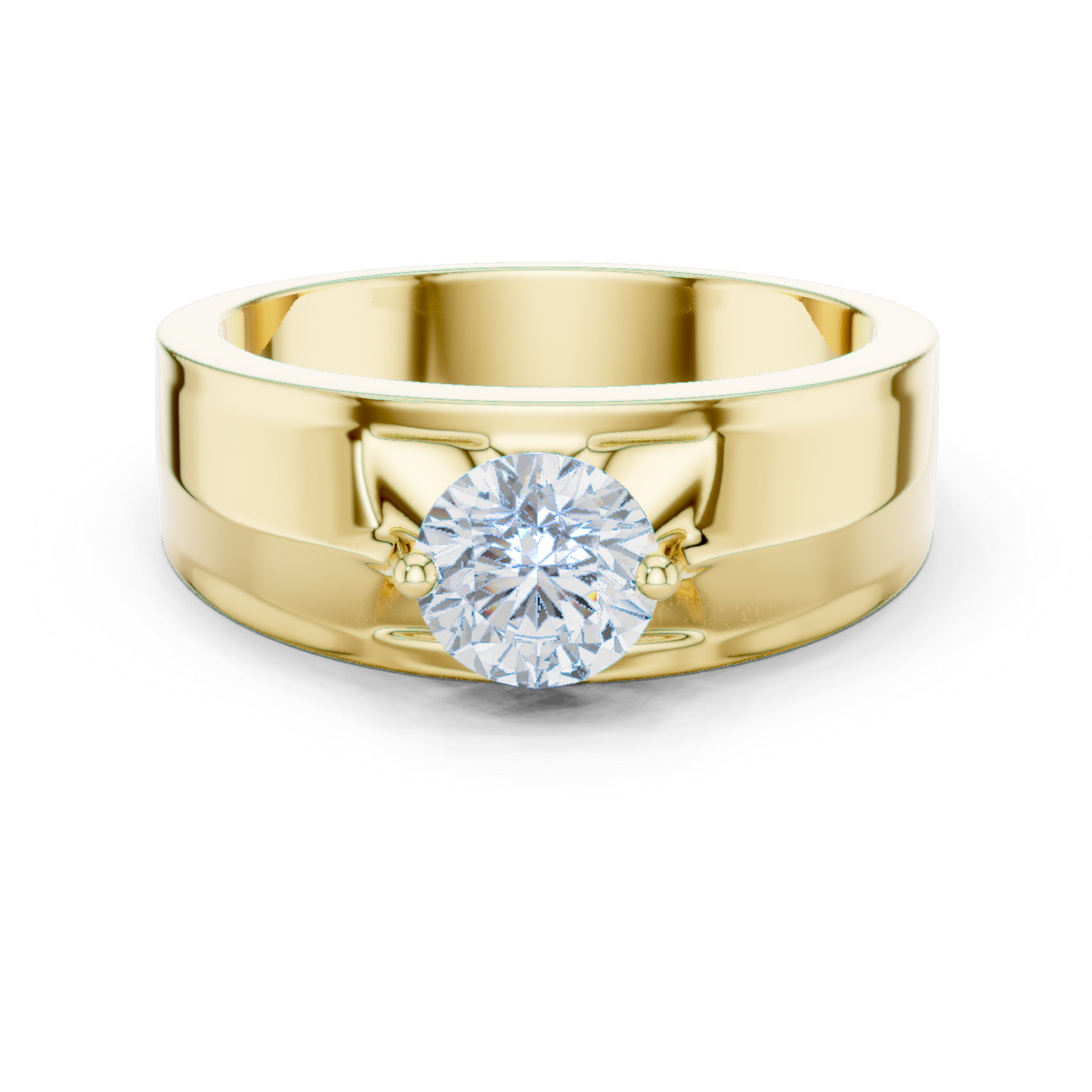 1.00 CT Round Lab-Grown Diamond Men’s Solitaire Ring in 14K Gold