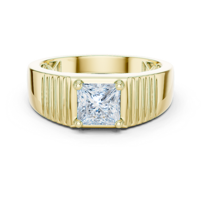 0.78 CT Princess-Cut Lab-Grown Diamond Men’s Ring in 14K Gold