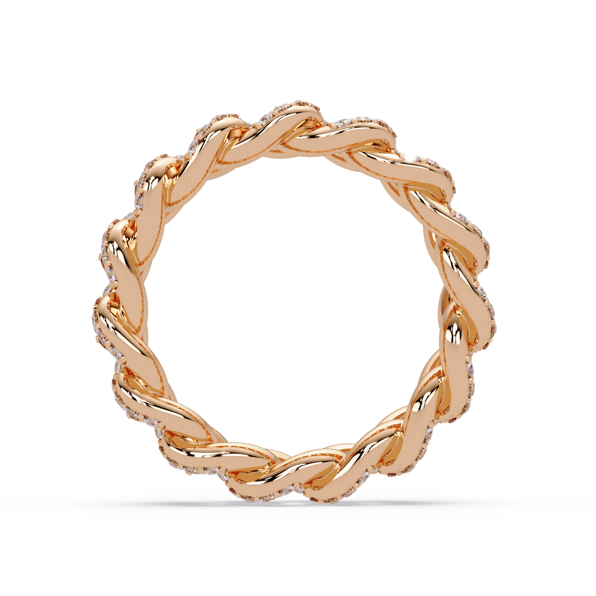 0.8 CTW Pavé Cuban Link Diamond Ring