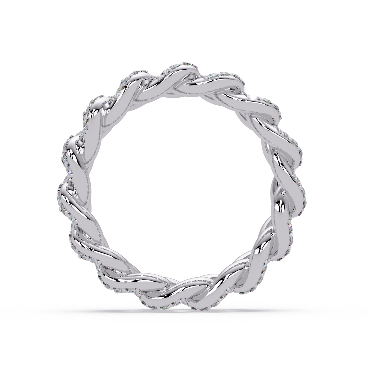 0.8 CTW Pavé Cuban Link Diamond Ring