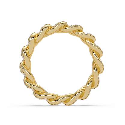 0.8 CTW Pavé Cuban Link Diamond Ring