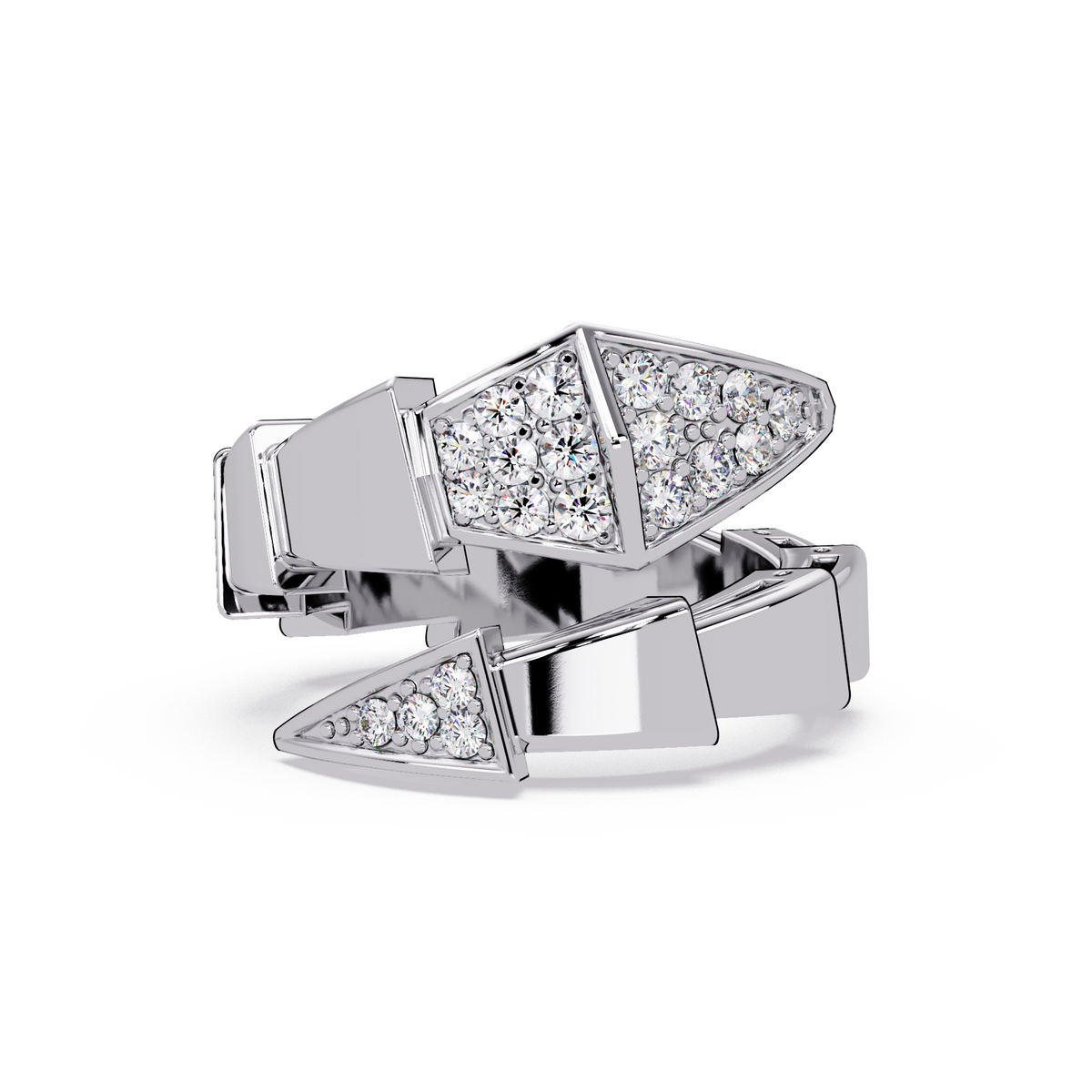 0.3 CTW Geometric Pavé Wrap Diamond Ring