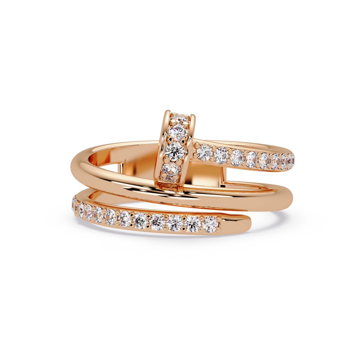 0.5 CTW Sculptural Loop Pavé Diamond Ring