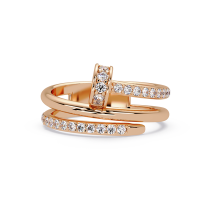 0.5 CTW Sculptural Loop Pavé Diamond Ring
