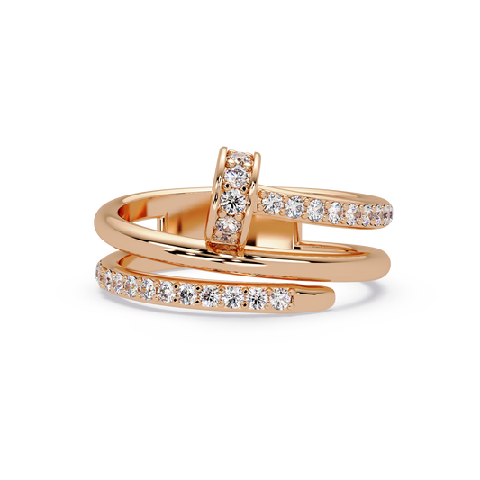 0.5 CTW Sculptural Loop Pavé Diamond Ring