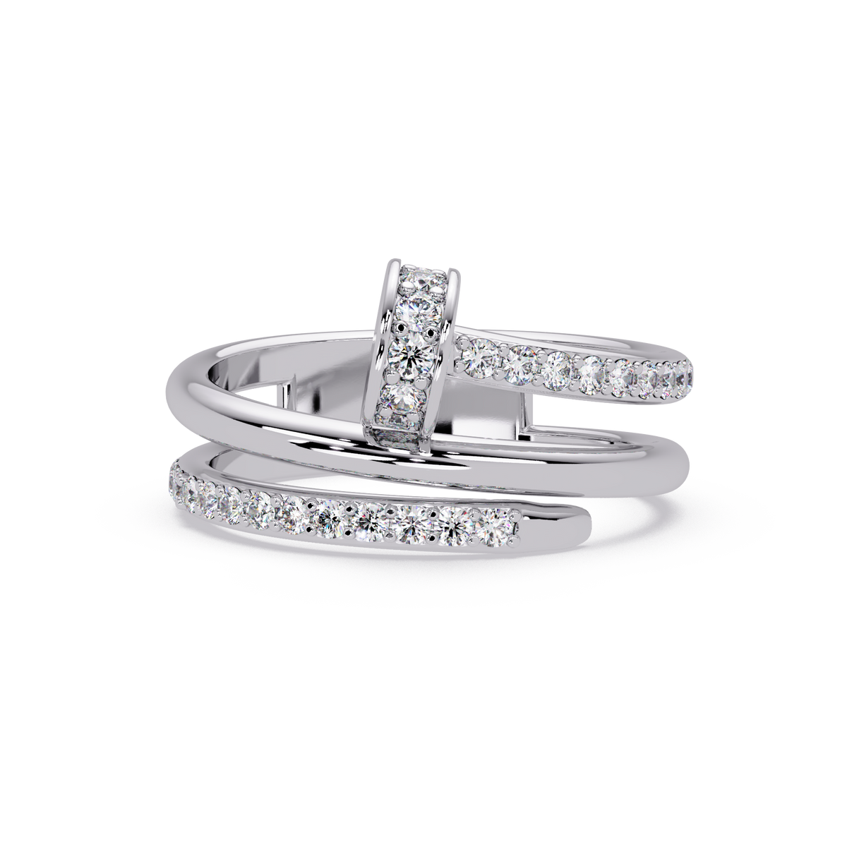 0.5 CTW Sculptural Loop Pavé Diamond Ring