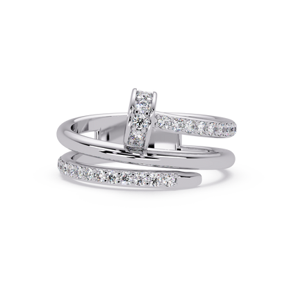 0.5 CTW Sculptural Loop Pavé Diamond Ring