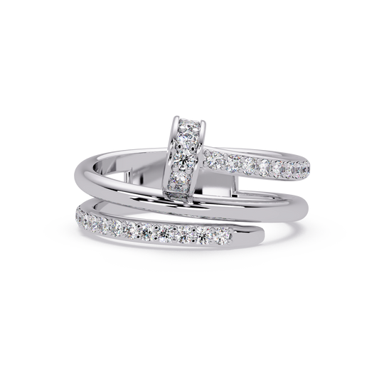 0.5 CTW Sculptural Loop Pavé Diamond Ring