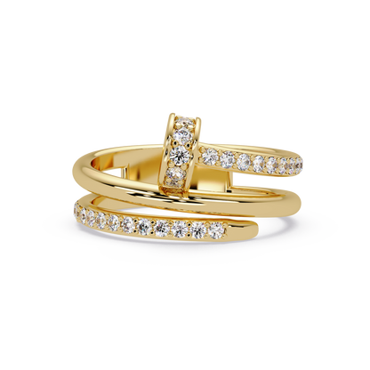 0.5 CTW Sculptural Loop Pavé Diamond Ring