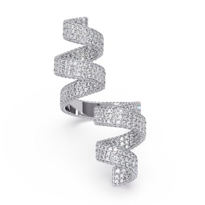 5.5 CTW Spiral Pavé Statement Diamond Ring