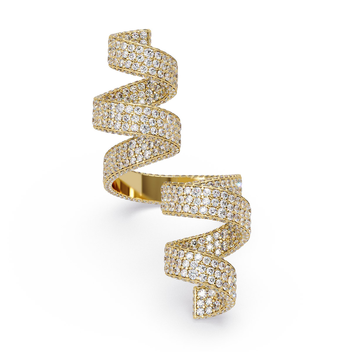 5.5 CTW Spiral Pavé Statement Diamond Ring