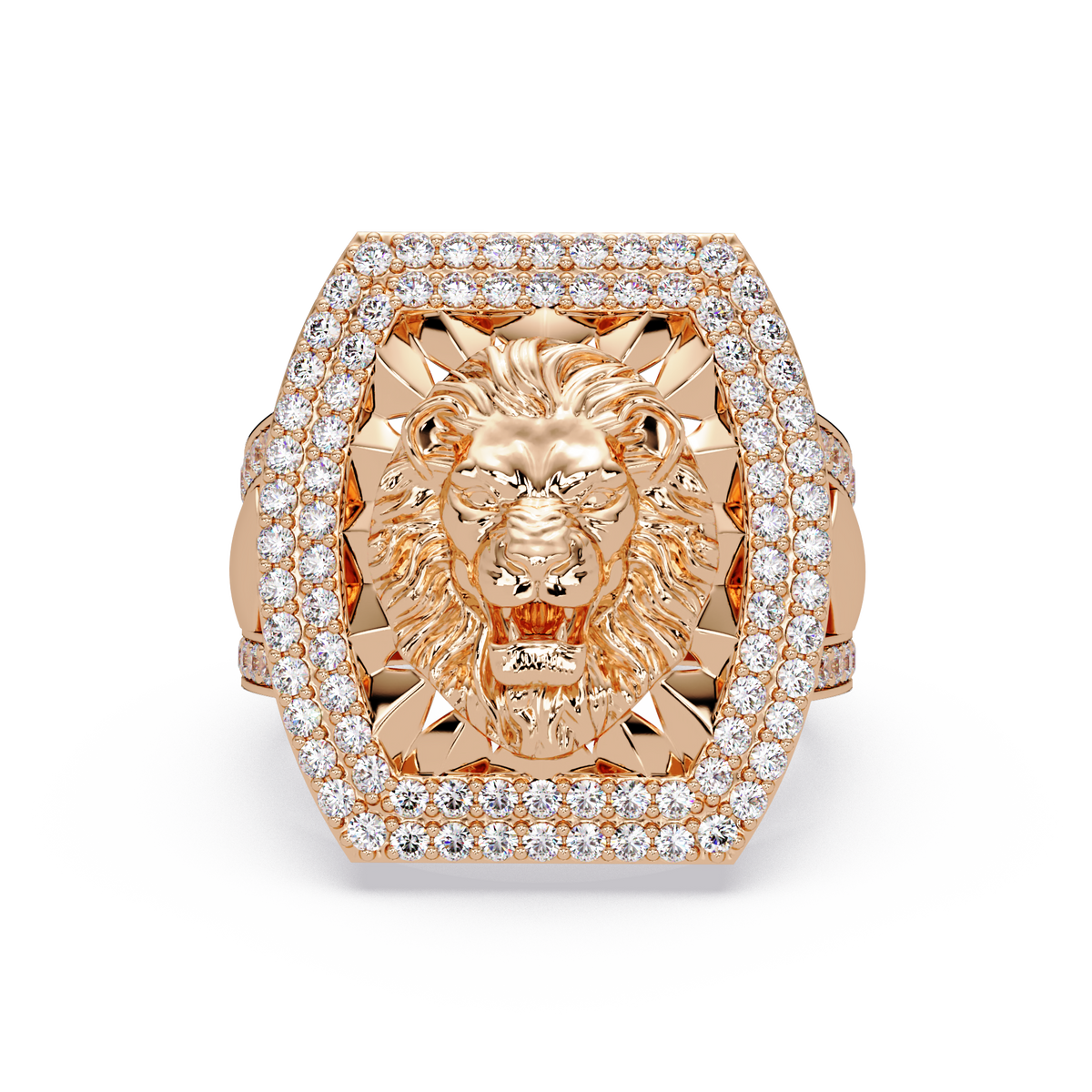 1.1 CTW Lion Crest Pavé Diamond Ring