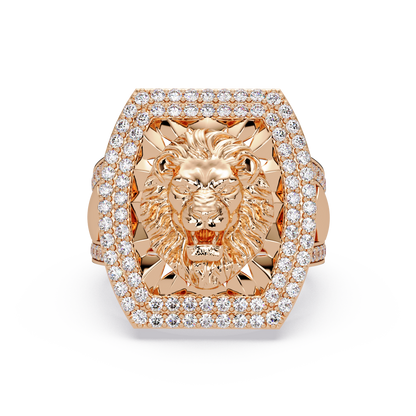 1.1 CTW Lion Crest Pavé Diamond Ring