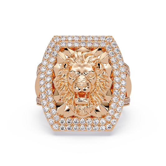 1.1 CTW Lion Crest Pavé Diamond Ring