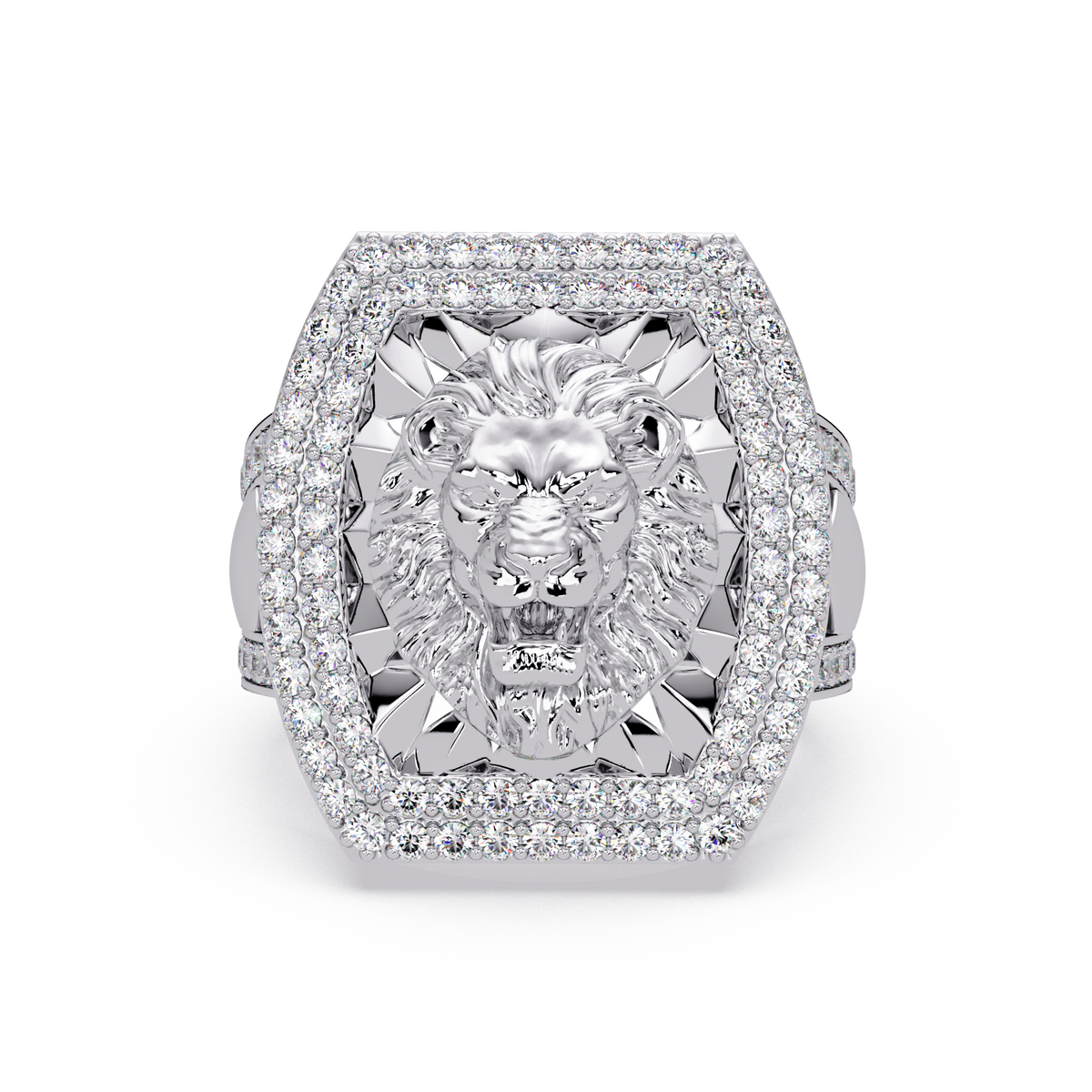 1.1 CTW Lion Crest Pavé Diamond Ring