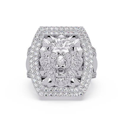 1.1 CTW Lion Crest Pavé Diamond Ring