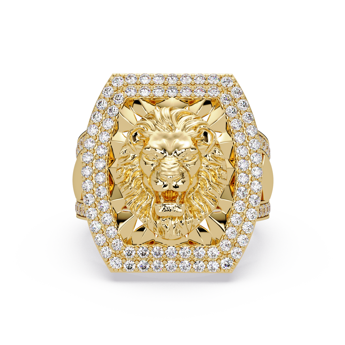 1.1 CTW Lion Crest Pavé Diamond Ring