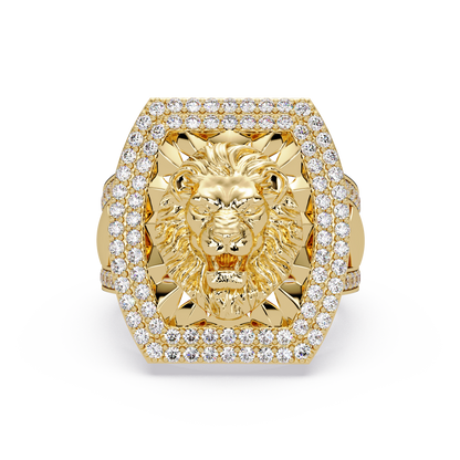 1.1 CTW Lion Crest Pavé Diamond Ring
