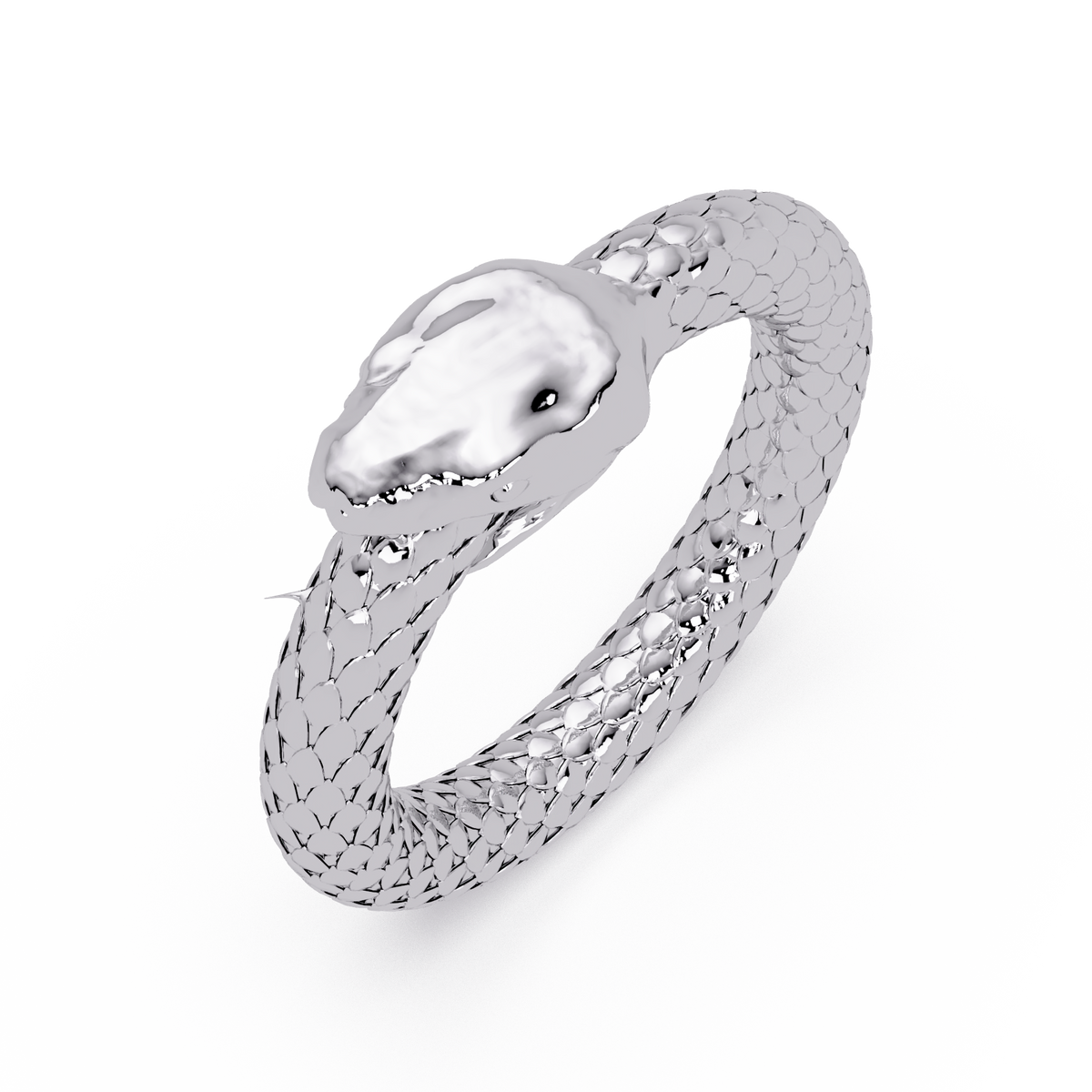 Polished Serpent Wrap Ring in White Gold – Lunéa Paris
