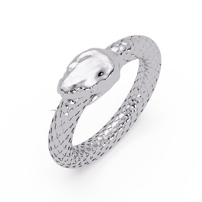Polished Serpent Wrap Ring in White Gold – Lunéa Paris