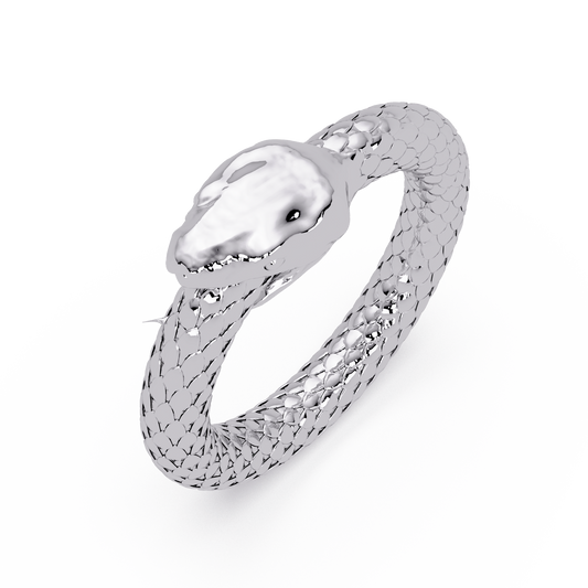 Polished Serpent Wrap Ring in White Gold – Lunéa Paris