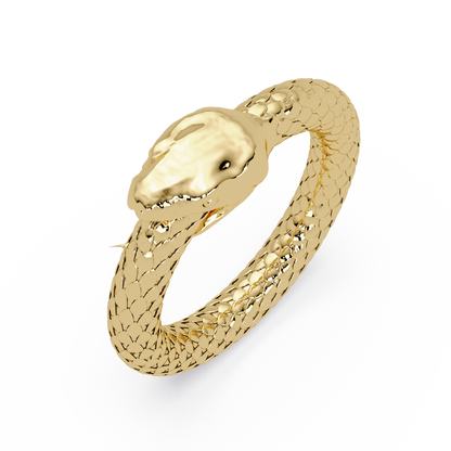 Polished Serpent Wrap Ring in Yellow Gold – Lunéa Paris