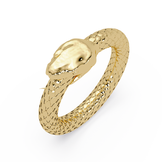 Polished Serpent Wrap Ring in Yellow Gold – Lunéa Paris