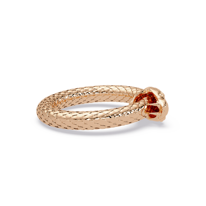 Polished Serpent Wrap Ring in Rose Gold, top view – Lunéa Paris