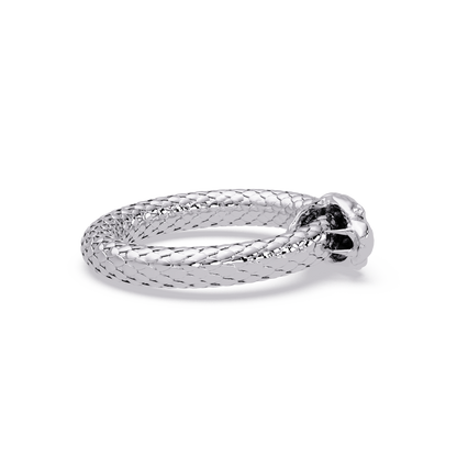 Polished Serpent Wrap Ring in White Gold, top view – Lunéa Paris