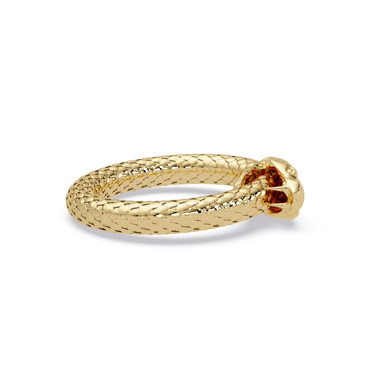 Polished Serpent Wrap Ring in Yellow Gold, top view – Lunéa Paris