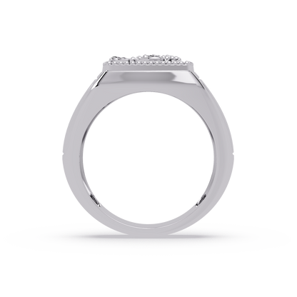Sculptural Scorpion Signet Ring in White Gold, profile view – Lunéa Paris