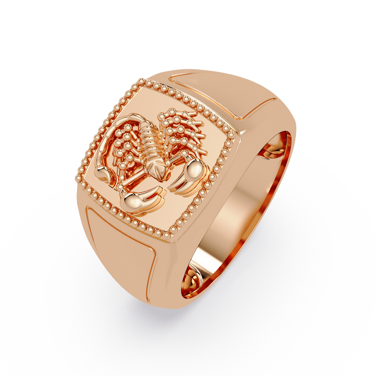 Sculptural Scorpion Signet Ring in Rose Gold – Lunéa Paris