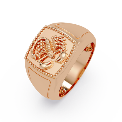 Sculptural Scorpion Signet Ring in Rose Gold – Lunéa Paris