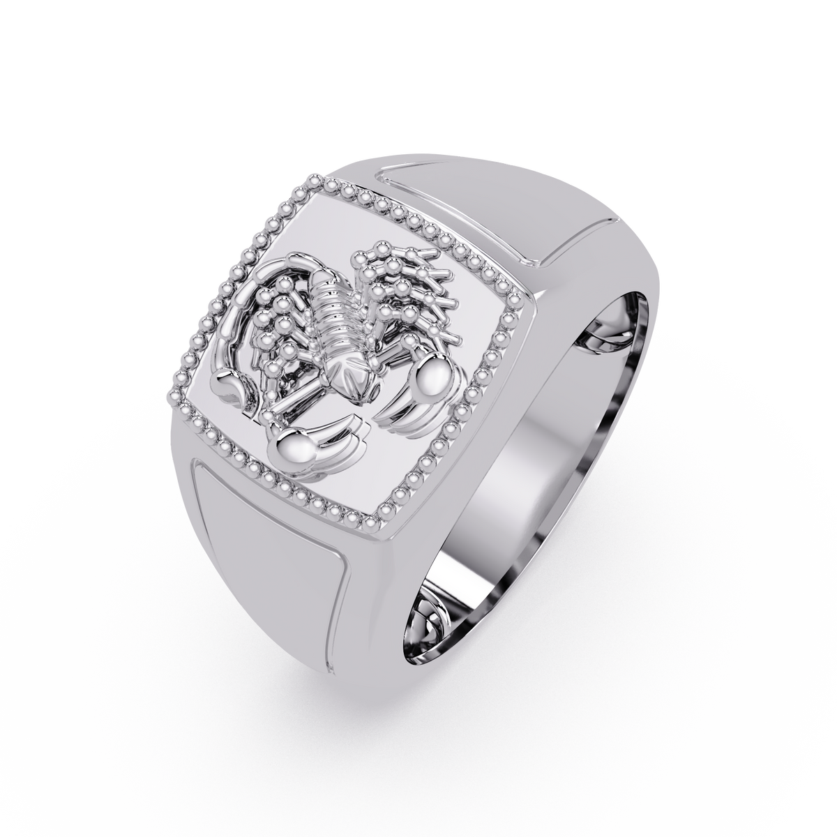 Sculptural Scorpion Signet Ring in White Gold – Lunéa Paris