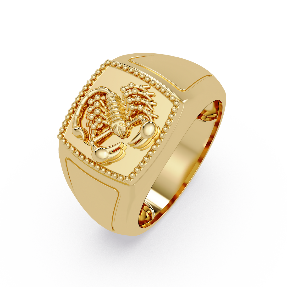 Sculptural Scorpion Signet Ring in Yellow Gold – Lunéa Paris