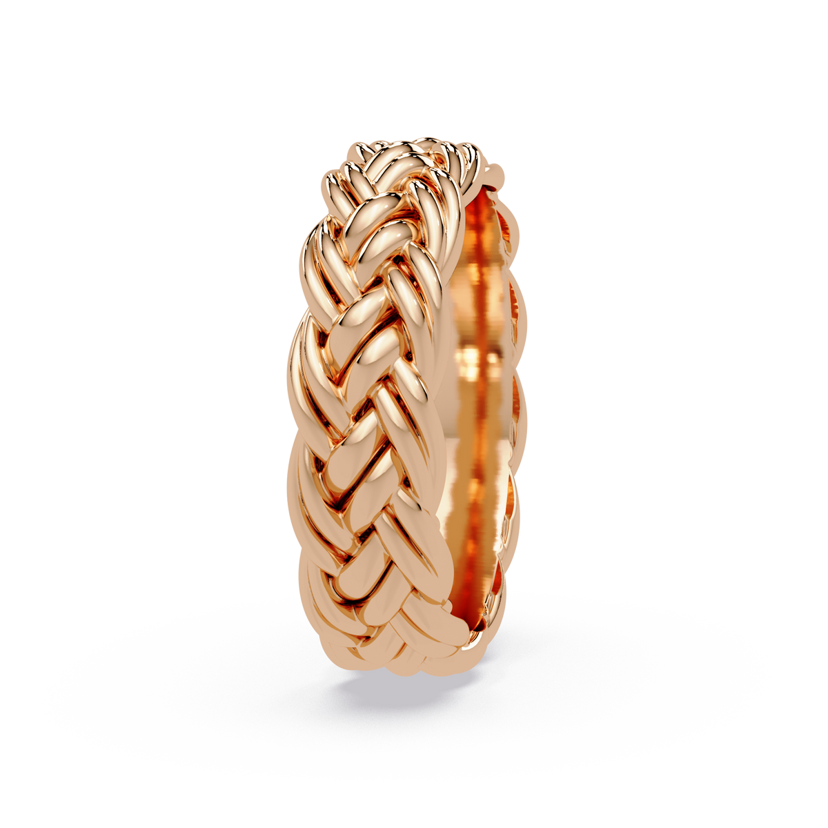Sculptural Braided Openwork Band Ring in Rose Gold – Lunéa Paris