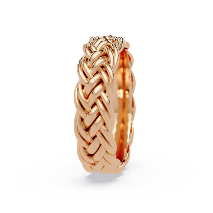 Sculptural Braided Openwork Band Ring in Rose Gold – Lunéa Paris