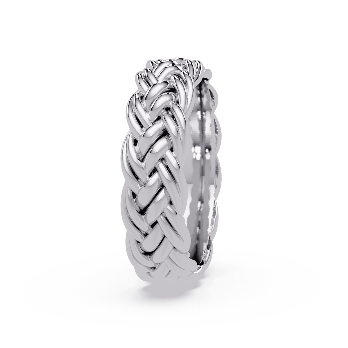 Sculptural Braided Openwork Band Ring in White Gold – Lunéa Paris
